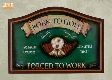 Golf Kulübü Duvar Dekor Antika Ahşap Duvar Işaretleri Dekoratif Golf Duvar Plaketler Yeşil Renk