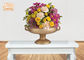 Ayaklı Altın Yaprak Fiberglas Düğün Centerpiece Masa Vazolar / Çiçek Kaseler 2 Boyutu