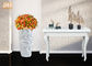 Ev Dekorasyonu Fiberglas Saksılar Dalgalı Desen Parlak Beyaz Dayanıklı 3 Boyutları