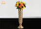 Trompet Şekli Zemin Vazolar Zücaciye Dekoratif Ürünler Altın Yapraklı Fiberglas Masa Vazolar