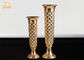 Trompet Şekli Zemin Vazolar Zücaciye Dekoratif Ürünler Altın Yapraklı Fiberglas Masa Vazolar
