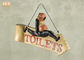 Komik Tuvalet Işaretleri Polyresin Heykeli Heykelcik Reçine Duvara Monte Burcu Bar Burcu Dekor