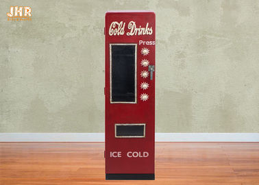 Kişiselleştirilmiş Ahşap Saklama Dolabı Dekoratif Ahşap Dolap İçecek Makinesi Tasarım Kırmızı Renk