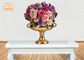Ayaklı Altın Yaprak Fiberglas Düğün Centerpiece Masa Vazolar / Çiçek Kaseler 2 Boyutu