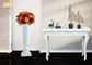 Ev Otel Düğün için Klasik Trompet Parlak Beyaz Fiberglas Ekiciler Zemin Vazolar